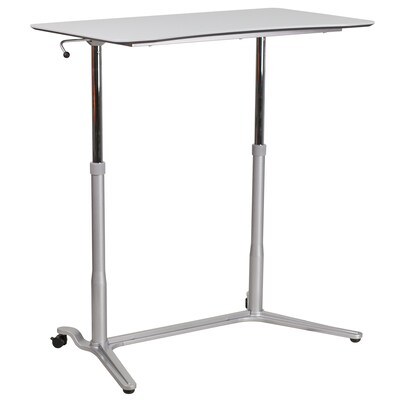 Flash Furniture Merritt 37"W Rectangular Adjustable Standing Computer Desk, Light Gray (NANIP61)