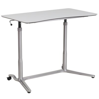 Flash Furniture Merritt 37"W Rectangular Adjustable Standing Computer Desk, Light Gray (NANIP61)