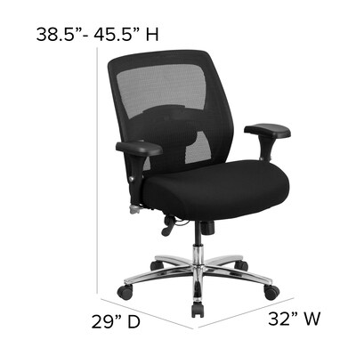 Flash Furniture HERCULES Series Ergonomic Mesh Swivel 24/7 Intensive Use Big & Tall Executive Office Chair, Black (GO993)