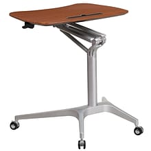 Flash Furniture Gia 28W Rectangular Adjustable Standing Computer Desk, Mahogany (NANIP10)