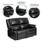 Flash Furniture Harmony Series 56" LeatherSoft Loveseat with Two Built-In Recliners, Black (BT70597LS)