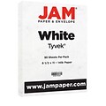 JAM Paper 8.5 x 11 Tear-Proof Paper, 14 lbs., 100 Brightness, 50 Sheets/Pack (2179214491)