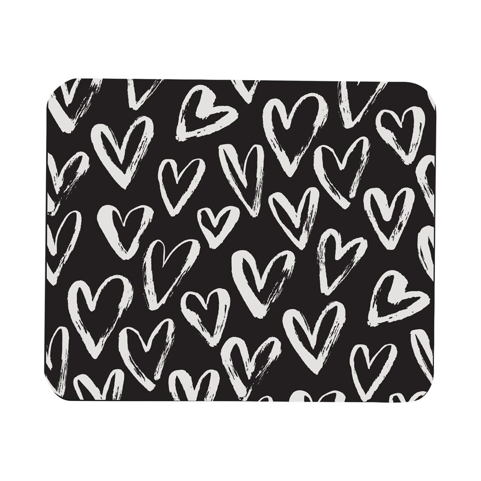 OTM Essentials Prints Series Non-Skid Mouse Pad, White Hearts (OP-MH-Z071A)