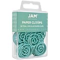 JAM Paper® Circular Colored Papercloops, Teal Round Paper Clips, 50/pack (21832066)