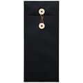 JAM Paper #10 Policy Business Envelopes with Button and String Closure, 4 1/8 x 9 1/2, Black Linen