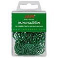 JAM Paper Circular Small Paper Clips, Green, 50/Pack (2187135)