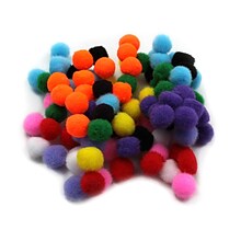 CLI Pom-Poms 1/2, Assorted Colors, 100/Pack, 12 Packs (CHL69100-12)