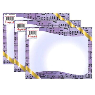 Flipside Hayes Publishing Music Border Computer Paper, 8.5" x 11", 50/Pack, 3 Packs (H-VA643-3)