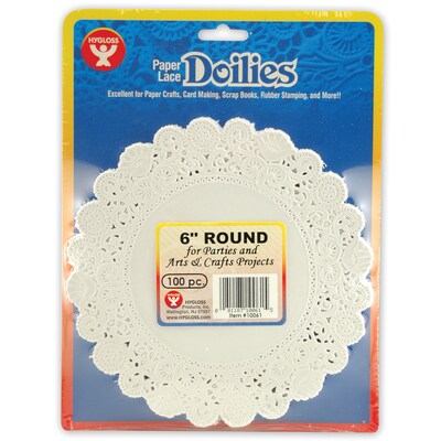 Hygloss Round Paper Lace Doilies, White, 6", 100/Pack, 3 Packs (HYG10061-3)