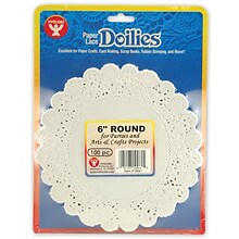 Hygloss Round Paper Lace Doilies, White, 6, 100/Pack, 3 Packs (HYG10061-3)