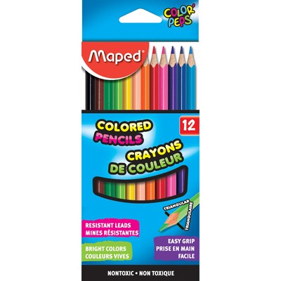Maped Triangular Colored Pencils, Assorted Bright Colors, 12/Bundle, 12 Bundles (MAP832047ZV-12)