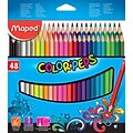 Maped ColorPeps Triangular Colored Pencils, Assorted Colors, 48/Pack (MAP832048ZV)