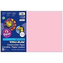 Pacon Tru-Ray 12 x 18 Construction Paper, Pink, 50 Sheets/Pack, 5 Packs (PAC103044-5)