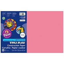 Pacon Tru-Ray 12 x 18 Construction Paper, Shocking Pink, 50 Sheets/Pack, 5 Packs (PAC103045-5)