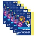 Tru-Ray® Construction Paper, Lively Lemon, 9 x 12, 50 Sheets Per Pack, 5 Packs (PAC103402-5)