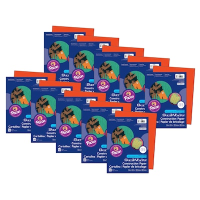 Prang® Construction Paper, Orange, 9 x 12, 50 Sheets Per Pack, 10 Packs (PAC6603-10)