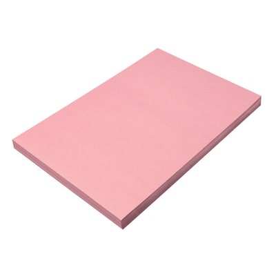 Pacon SunWorks 12" x 18" Construction Paper, Pink, 100 Sheets/Pack, 5 Packs (PAC7008-5)