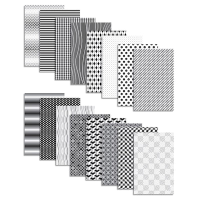 Roylco Black & White Paper, 5.5 x 8.5, 16 Designs, 208 Sheets/Pack (R-15420)