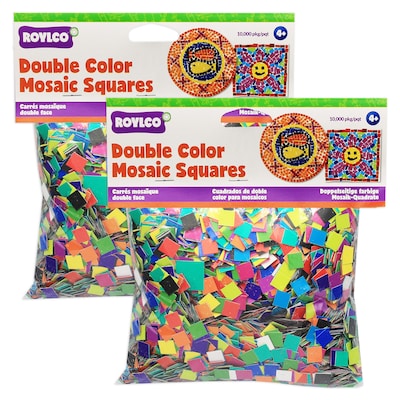 Roylco Double Color Mosaic Squares, 3/8, 10,000/Pack, 2 Packs (R-15630-2)