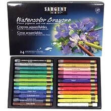 Sargent Art Watercolor Crayons, Assorted Colors, 24/Pack (SAR221124)