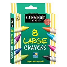 Sargent Art Large Size Crayons, Assorted Colors, 8/Box, 36 Boxes (SAR550961-36)