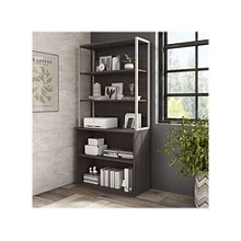 Bush Business Furniture Hybrid 36 W Desktop Hutch, Storm Gray (HYH236SG)