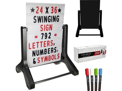 Excello Global Products Business Front Advertisement Black Sidewalk Sign, 36 x 24 (EGP-HD-0086-OS)
