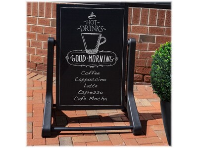 Excello Global Products Business Front Advertisement Black Sidewalk Sign, 36" x 24" (EGP-HD-0086-OS)