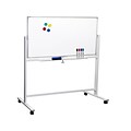 Excello Global Products Dry-Erase Mobile Whiteboard, Aluminum Frame, 48 x 32 (EGP-HD-0066)