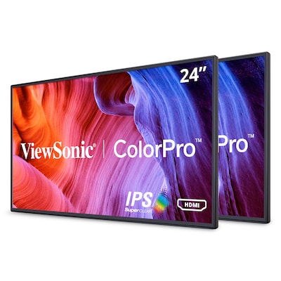 ViewSonic ColorPro 24 Dual Pack Head-Only 1080p IPS LED Monitor, Black (VP2468_H2)