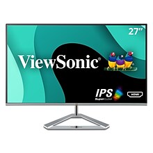 ViewSonic 27 1080p Widescreen IPS LED Monitor, Black/Silver (VX2776-smhd)