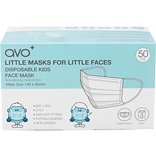 AVO+ 3-ply Disposable Face Mask, Kids, Blue, 50/Box (SMN200055)