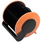 JAM Paper 4 Compartment Plastic Round Desk Organizer Supply Set, Orange/Black (SO101OR)