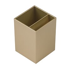 JAM PAPER 2 Compartment Plastic Pen Holder, Gold (341GO)