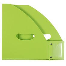 JAM PAPER Plastic Magazine File Holder, Lime Green (405339019)