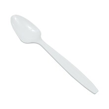 JAM PAPER Big Party Pack of Premium Plastic Spoons, White, 100 Disposable Spoons/Box