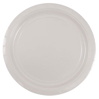 JAM PAPER Round Paper Party Plates, Medium, 9 Inch, White, 50/pack