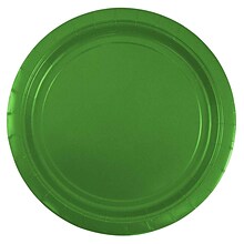 JAM PAPER Round Paper Party Plates, Medium, 9 Inch, Green, 50/pack