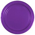 JAM PAPER Round Paper Party Plates, Small, 7 Inch, Purple, 50/pack