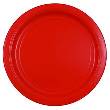 JAM PAPER Round Paper Party Plates, Medium, 9 Inch, Red, 50/pack