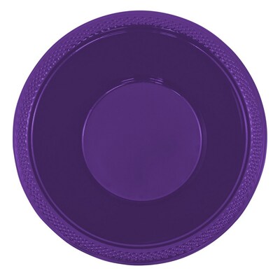 JAM PAPER Disposable Plastic Bowls, Small, 12 oz (7 Inch Diameter), Violet, 20/pack