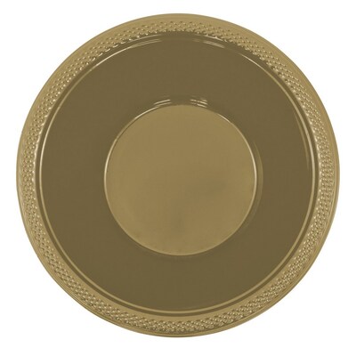 JAM PAPER Disposable Plastic Bowls, Small, 12 oz (7 Inch Diameter), Gold, 20/pack