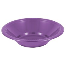 JAM PAPER Disposable Plastic Bowls, Small, 12 oz (7 Inch Diameter), Purple, 20/pack