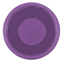 JAM PAPER Disposable Plastic Bowls, Small, 12 oz (7 Inch Diameter), Purple, 20/pack