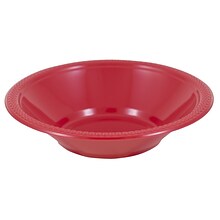 JAM PAPER Disposable Plastic Bowls, Small, 12 oz (7 Inch Diameter), Red, 20/pack