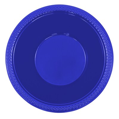 JAM PAPER Disposable Plastic Bowls, Small, 12 oz (7 Inch Diameter), Blue, 20/pack