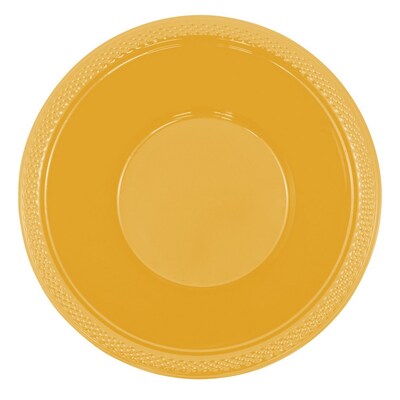 JAM PAPER Disposable Plastic Bowls, Small, 12 oz (7 Inch Diameter), Yellow, 20/pack