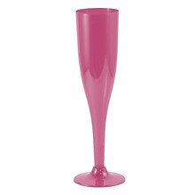 JAM PAPER Plastic Champagne Flutes, 5 1/2 oz, Fuchsia Pink, 20 Glasses/Pack