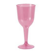 JAM PAPER Plastic Wine Glasses, 10 oz, Fuchsia Pink, 20 Glasses/Pack