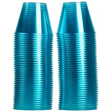 JAM PAPER Plastic Glasses Party Pack, 9 oz Tumblers, Bright Blue, 72 Hard Plastic Cups/Pack